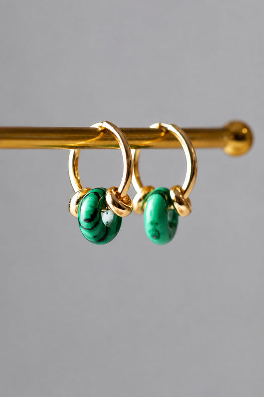 Gigi Malachite Huggies