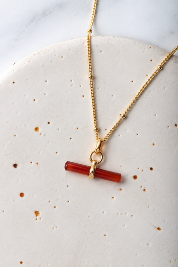 Gemstone T-Bar Necklace